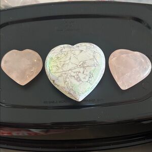3 Heart Shaped Crystals